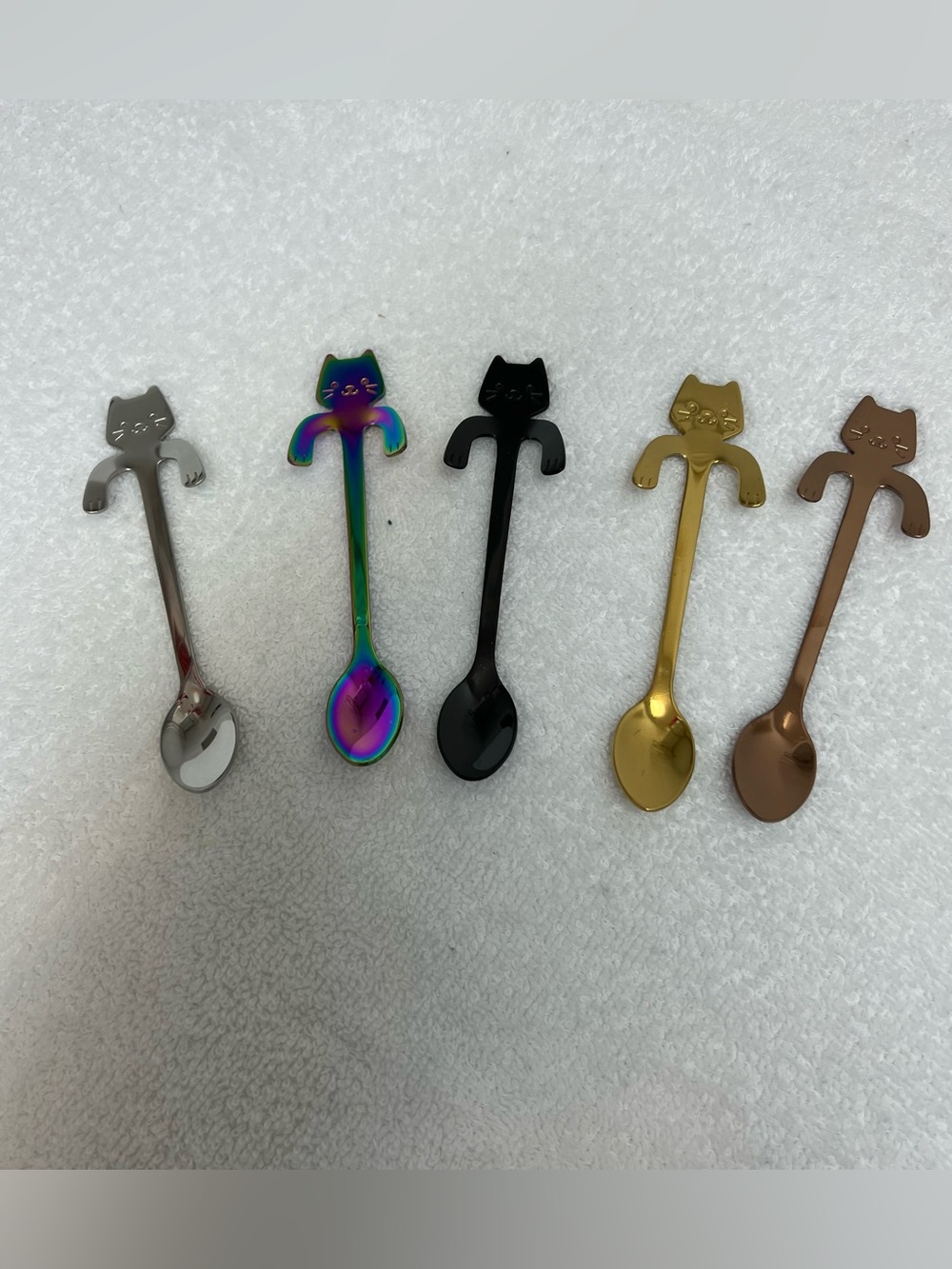 Unbranded Stainless Steel Set of 5 Tea Spoons